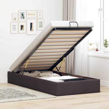 ARDEBO.de - Ottoman-Bett ohne Matratze Dunkelbraun 80x200 cm Stoff