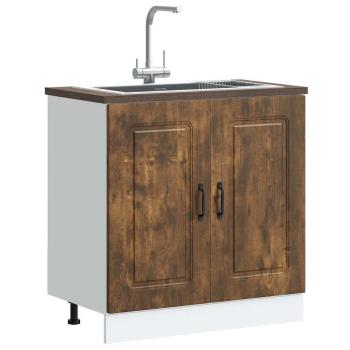 ARDEBO.de - Spülenunterschrank Kalmar Räuchereiche 80x46x81,5 cm