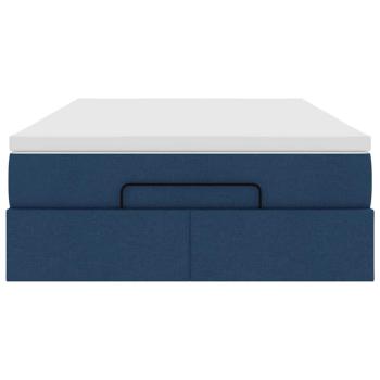 Ottoman-Bett mit Matratze Blau 120x190 cm Stoff