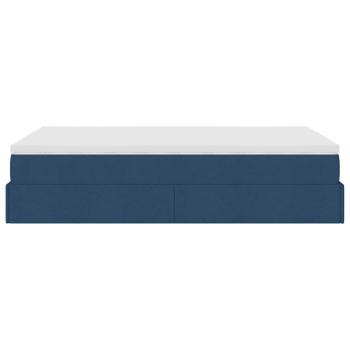 Ottoman-Bett mit Matratze Blau 120x190 cm Stoff