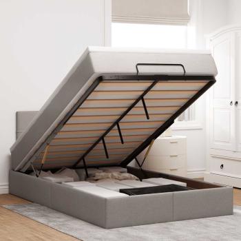 ARDEBO.de - Ottoman-Bett mit Matratze Taupe 120x200 cm Stoff