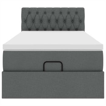 Ottoman-Bett mit Matratze Dunkelgrau 90x190 cm Stoff