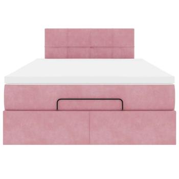 Ottoman-Bett mit Matratze Rosa 120x190 cm Samt