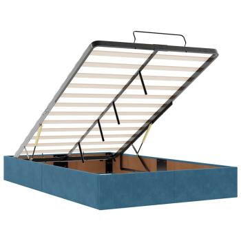 Ottoman-Bett mit Matratze Dunkelblau 120x200 cm Samt