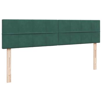 Ottoman-Bett mit Matratzen Dunkelgrün 160x200 cm Samt