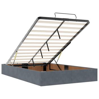 Ottoman-Bett mit Matratze Dunkelgrau 120x200 cm Samt