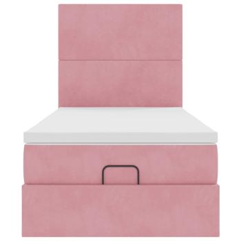 Ottoman-Bett mit Matratzen Rosa 100x200 cm Samt