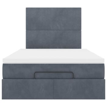 Ottoman-Bett mit Matratzen Dunkelgrau 120x200 cm Samt