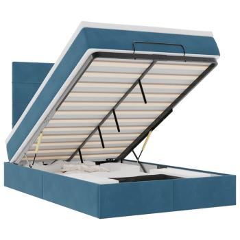 ARDEBO.de - Ottoman-Bett mit Matratzen Dunkelblau 120x190 cm Samt