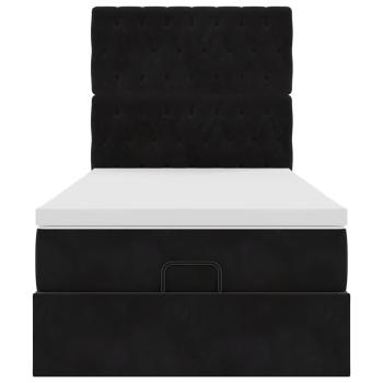 Ottoman-Bett mit Matratzen Schwarz 80x200 cm Samt
