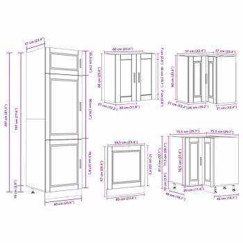 14-tlg. Küchenschrank-Set Porto Artisan-Eiche Holzwerkstoff