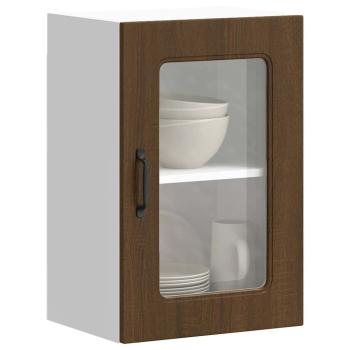 ARDEBO.de - Küchen-Hängeschrank mit Glastür Kalmar Braun Eichen-Optik