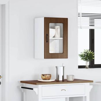 Küchen-Hängeschrank mit Glastür Kalmar Braun Eichen-Optik