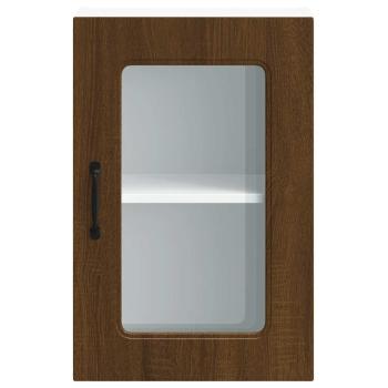 Küchen-Hängeschrank mit Glastür Kalmar Braun Eichen-Optik