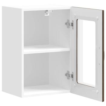 Küchen-Hängeschrank mit Glastür Kalmar Braun Eichen-Optik