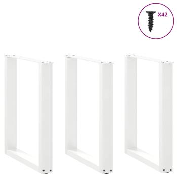 ARDEBO.de - Couchtischbeine U-Form 3 Stk. Weiß 70x(72-73) cm Stahl