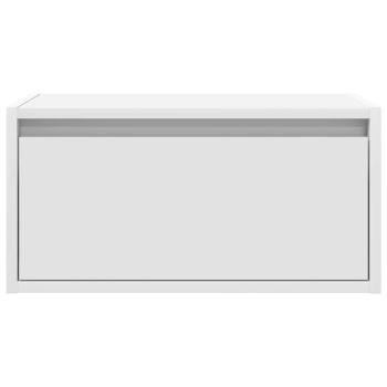 Wand-Nachttische mit LED-Leuchten 2 Stk. Weiß