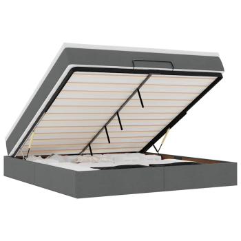 Ottoman-Bett mit Matratze Dunkelgrau 180x200 cm Stoff