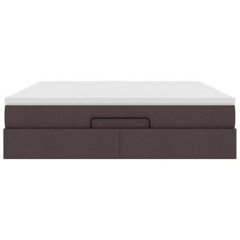 Ottoman-Bett mit Matratze Dunkelbraun 160x200 cm Stoff