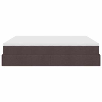 Ottoman-Bett mit Matratze Dunkelbraun 160x200 cm Stoff