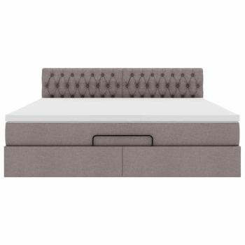 Ottoman-Bett mit Matratze Taupe 160x200 cm Stoff