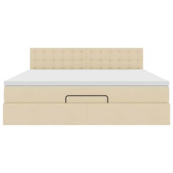 Ottoman-Bett mit Matratze Creme 160x200 cm Stoff