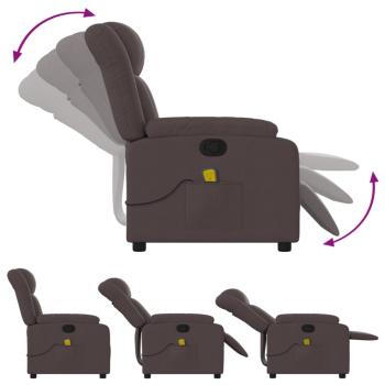 Massagesessel Dunkelbraun Stoff
