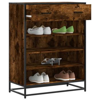 ARDEBO.de - Schuhschrank Räuchereiche 75x38x97,5 cm Holzwerkstoff Metall