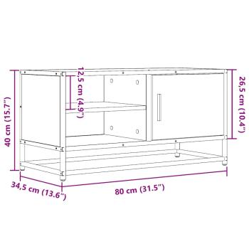 TV-Schrank Grau Sonoma 80x34,5x40 cm Holzwerkstoff und Metall