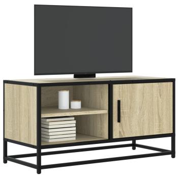 ARDEBO.de - TV-Schrank Sonoma-Eiche 80x34,5x40 cm Holzwerkstoff und Metall