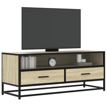 ARDEBO.de - TV-Schrank Sonoma-Eiche 100x34,5x40 cm Holzwerkstoff und Metall