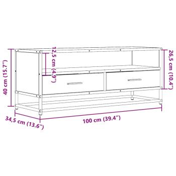 TV-Schrank Sonoma-Eiche 100x34,5x40 cm Holzwerkstoff und Metall