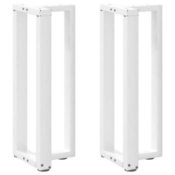 ARDEBO.de - Konsolentischbeine T-Form 2 Stk. Weiß 20x28x(72-73) cm Stahl