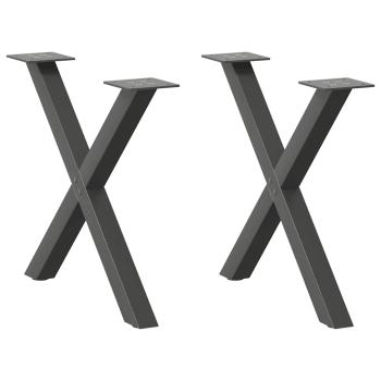 ARDEBO.de - Couchtischbeine X-Form 2 Stk. Anthrazit 60x(42-43) cm Stahl