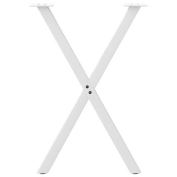 Esstischbeine X-Form 2 Stk. Weiß 50x(72-73) cm Stahl