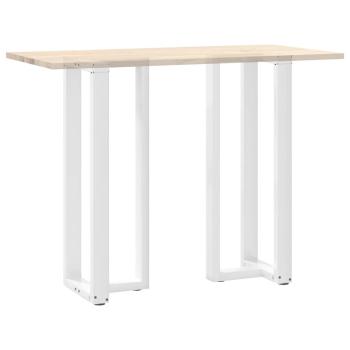 Bartischbeine T-Form 2 Stk. Weiß 40x35x(111-112) cm Stahl