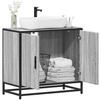 ARDEBO.de - Waschbeckenunterschrank Grau Sonoma 65x33x60 cm Holzwerkstoff