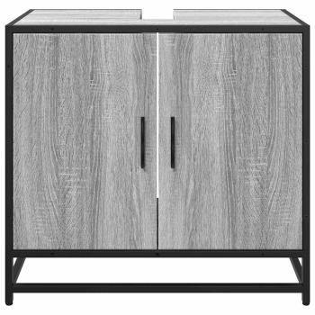 Waschbeckenunterschrank Grau Sonoma 65x33x60 cm Holzwerkstoff