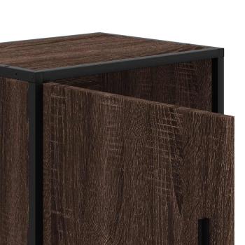 Nachttische 2 Stk. Braun Eichen-Optik Holzwerkstoff Metall
