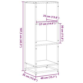 Bücherregal Schwarz 40x35x107,5 cm Holzwerkstoff