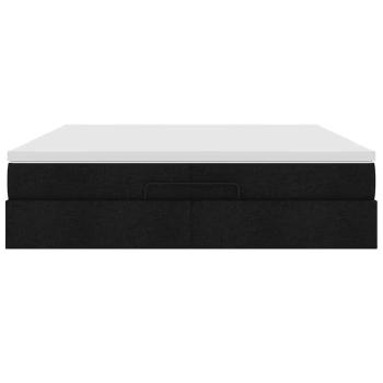 Ottoman-Bett mit Matratzen Schwarz 200x200 cm Stoff