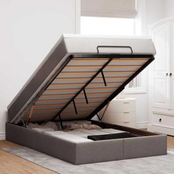 ARDEBO.de - Ottoman-Bett mit Matratze Taupe 120x200 cm Stoff