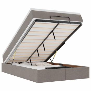 Ottoman-Bett mit Matratze Taupe 120x200 cm Stoff