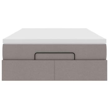 Ottoman-Bett mit Matratze Taupe 120x200 cm Stoff