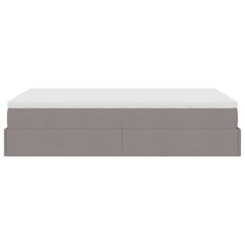 Ottoman-Bett mit Matratze Taupe 120x200 cm Stoff