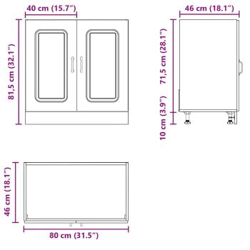 Spülenunterschrank Kalmar Weiß 80x46x81,5 cm Holzwerkstoff