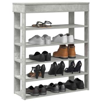 ARDEBO.de - Schuhregal Betongrau 80x30x98 cm Holzwerkstoff