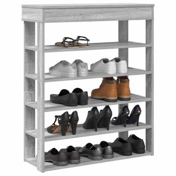 ARDEBO.de - Schuhregal Grau Sonoma 80x30x98 cm Holzwerkstoff
