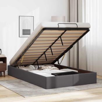 ARDEBO.de - Ottoman-Bett ohne Matratze Grau 120x190 cm Kunstleder