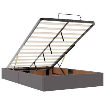 Ottoman-Bett ohne Matratze Grau 120x190 cm Kunstleder